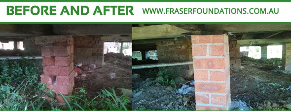 Pier Replacement, brick Piers, Fraser Foundation